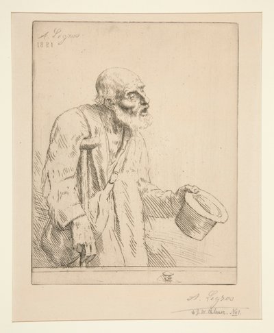 松葉杖を持った物乞い 作： Alphonse Legros