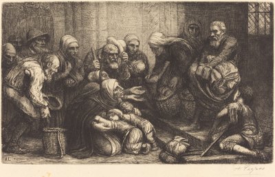 ブリュッセルの物乞い ブルージュの物乞い。 作： Alphonse Legros