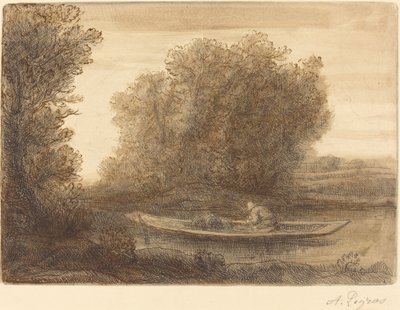 Bend in the River Un coin de riviere（川の曲がり角）。 作： Alphonse Legros