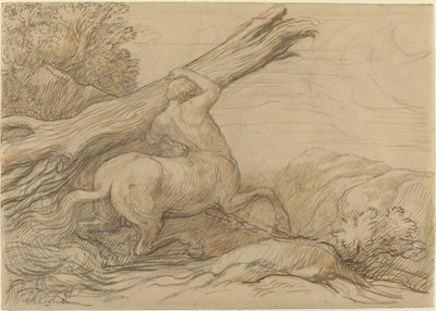 木の幹を運ぶケンタウロス 作： Alphonse Legros