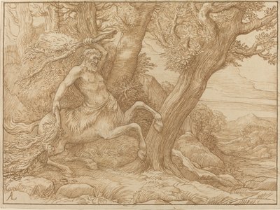 枝を持つケンタウロス。 作： Alphonse Legros