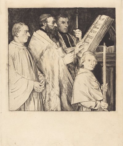 聖歌隊、第 1 プレート Le lutrin。 作： Alphonse Legros
