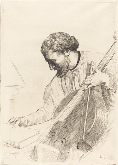 コントラバス奏者 コントラバス奏者。 作： Alphonse Legros