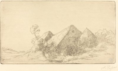 カート コテージ ア ラ シャレット付きのコテージ。 作： Alphonse Legros
