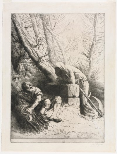 死と木こり、1881年。 作： Alphonse Legros
