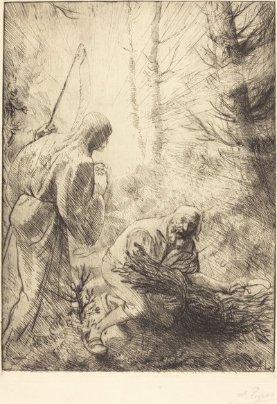 死と木こり、2 番目のプレート La mort et le bucheron。 作： Alphonse Legros