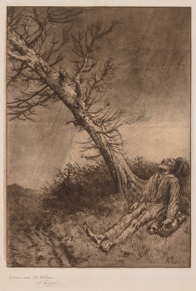 バガボンドの死、c。 1875。 作： Alphonse Legros