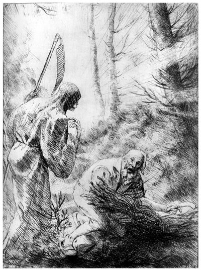 Woodhewerの死、c1860-1910 1924。 作： Alphonse Legros