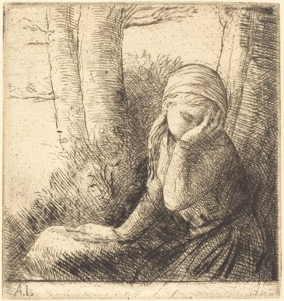 絶望的な少女 絶望的な少女。 作： Alphonse Legros