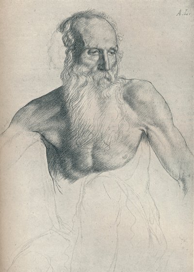 長いひげを持つ老人の研究、c1895、1923 作： Alphonse Legros