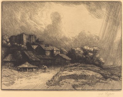 修道院 The Abbey Farm の農場。 作： Alphonse Legros