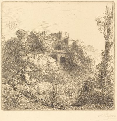 丘の上の農場 丘の上の農場。 作： Alphonse Legros