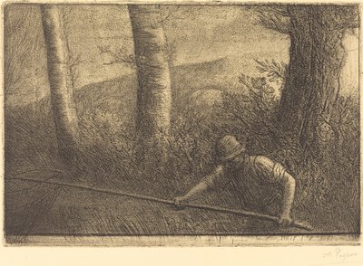 フープネットを持った漁師 (ラ ペッシュ ア ラ トラブル) 作： Alphonse Legros