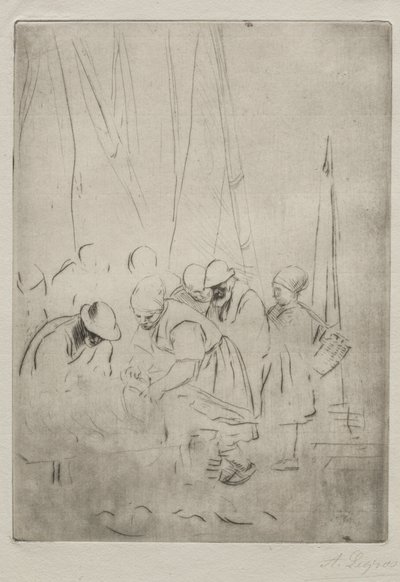ブローニュの埠頭の漁師 作： Alphonse Legros