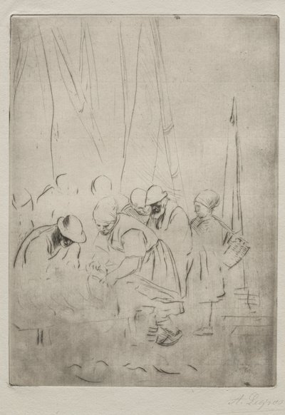 ブローニュの埠頭の漁師。 作： Alphonse Legros