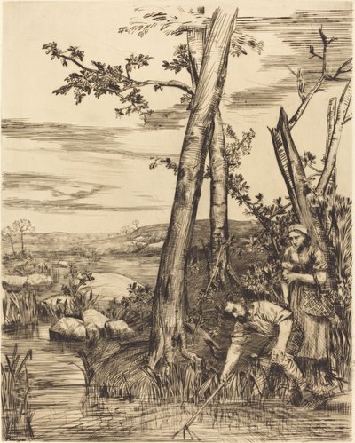ザリガニ釣り ザリガニ漁師。 作： Alphonse Legros