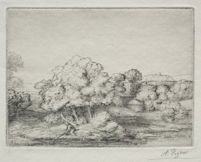 湖の近くのハムレット 作： Alphonse Legros
