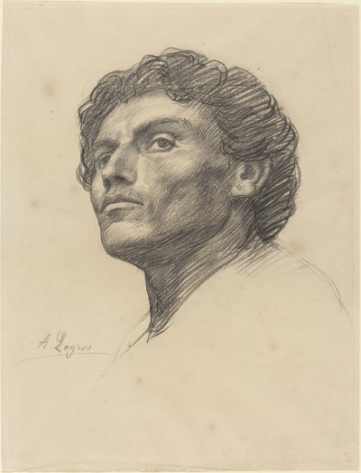 男の頭。 作： Alphonse Legros