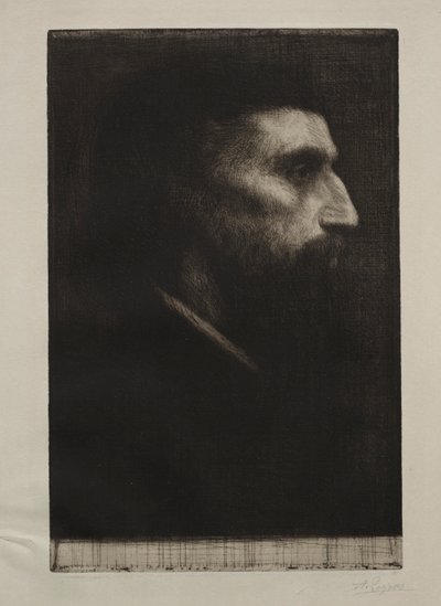 男の頭 作： Alphonse Legros