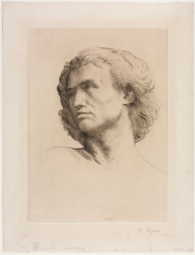 男の頭 作： Alphonse Legros