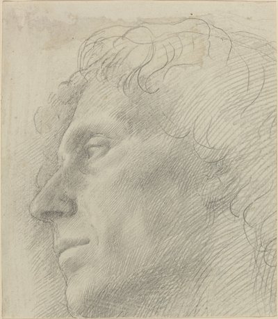 左向きの男の頭 作： Alphonse Legros
