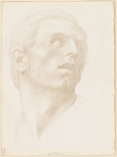右を見上げる男の頭 作： Alphonse Legros