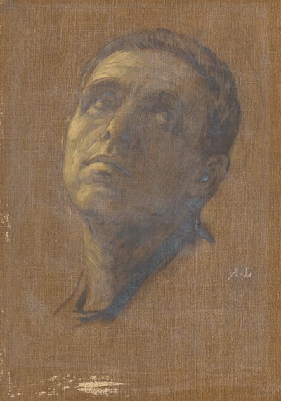 上を向いた男の頭 作： Alphonse Legros