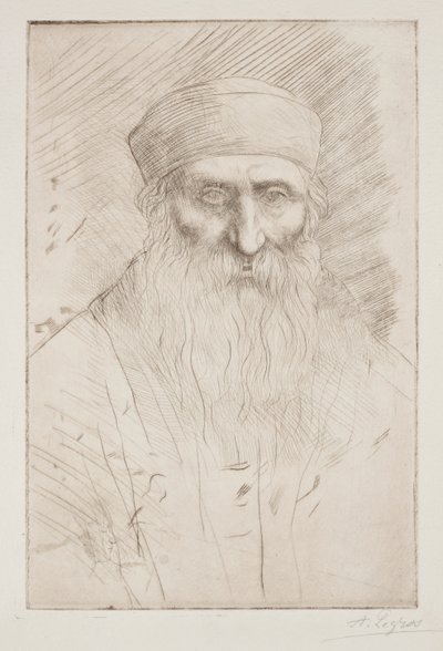 長いひげを持つ男の頭。 作： Alphonse Legros