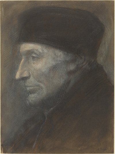 スカルキャップをかぶった男の頭 作： Alphonse Legros
