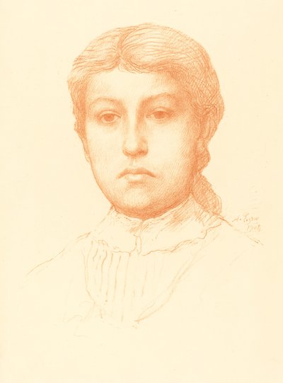 若い女の子の頭 作： Alphonse Legros