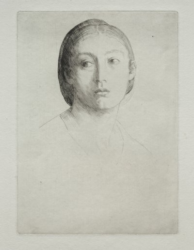 若い女の子の頭 作： Alphonse Legros