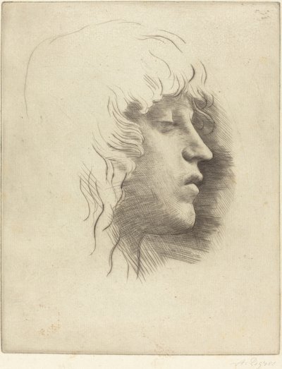 若い女の子の頭 Tete de jeune fille. 作： Alphonse Legros