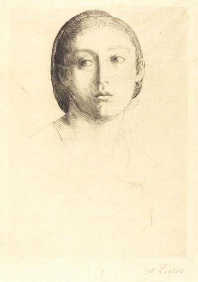 少女の頭部 少女の頭部。 作： Alphonse Legros