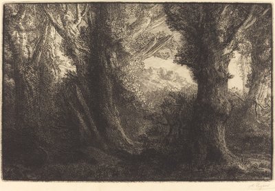 コントヴィルの森で (Dans la foret de Conteville) 作： Alphonse Legros