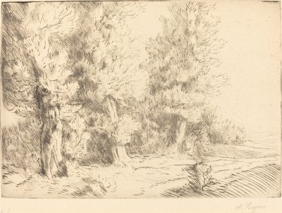 フォンテーヌブローの森で (Dans la foret de Fontainebleau) 作： Alphonse Legros