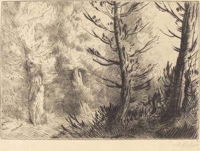 フォンテーヌブローの森で 作： Alphonse Legros
