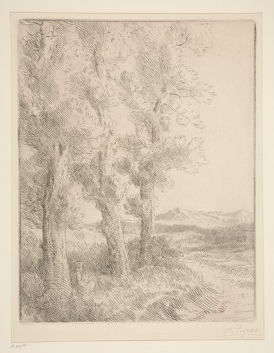 ウーマン・リーディング: レッスン・アンダー・ザ・ツリーズ 作： Alphonse Legros