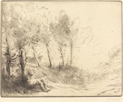 Landscape Paysage. 作： Alphonse Legros