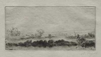 ビート沼のある風景：沼地。 作： Alphonse Legros