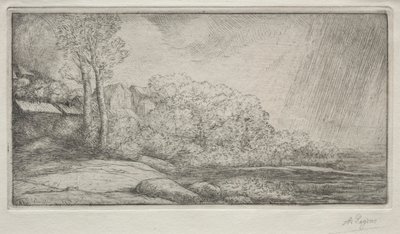 2本の木のある風景2本の木のある風景。 作： Alphonse Legros