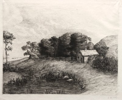 池のある風景 作： Alphonse Legros