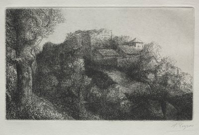 建物のある風景します。 作： Alphonse Legros