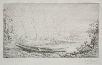 霧の中、釣りに出発 作： Alphonse Legros