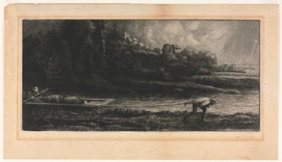 ボートのある風景。 作： Alphonse Legros
