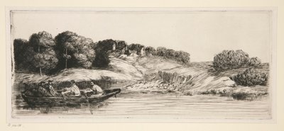 舟のある風景（一皿目） 作： Alphonse Legros
