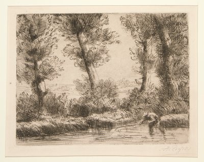 Les bords de la Liane (リアーヌのほとり) 作： Alphonse Legros