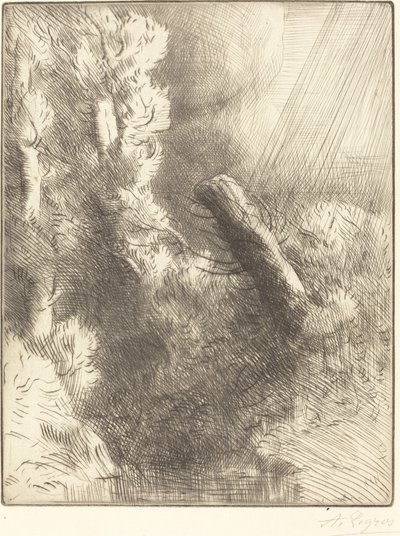 雨の中のフォンテーヌブローの思い出 作： Alphonse Legros