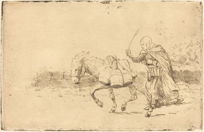 ブローニュの牛乳を注ぐ女、1皿目はブローニュのライティエール。 作： Alphonse Legros