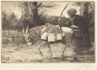 ブーローニュの牛乳売り娘、第3版画（Laitière à Boulogne） 作： Alphonse Legros