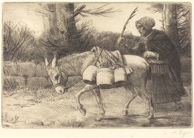ブローニュの牛乳を注ぐ女、3皿目はブローニュのライティエール。 作： Alphonse Legros